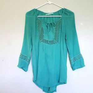 Maurices teal summer blouse